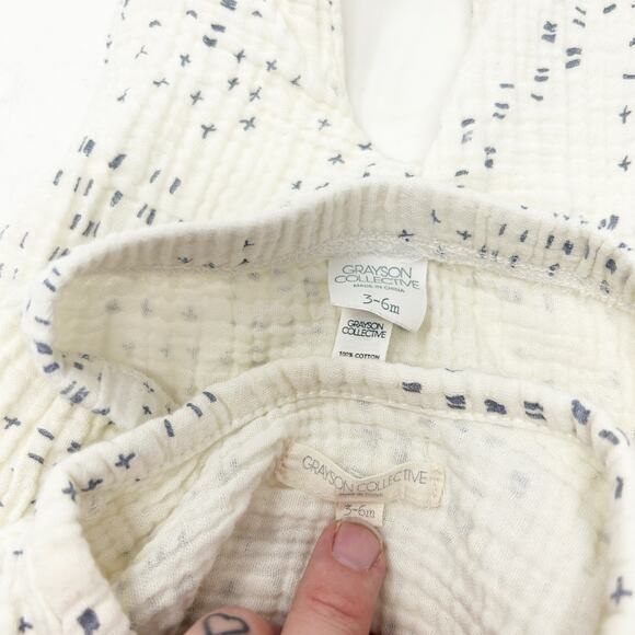 Grayson Collective Baby Boho Gauzy Cotton Wrap Long Sleeve Top & Pants Set 3-6M - Picture 7 of 7